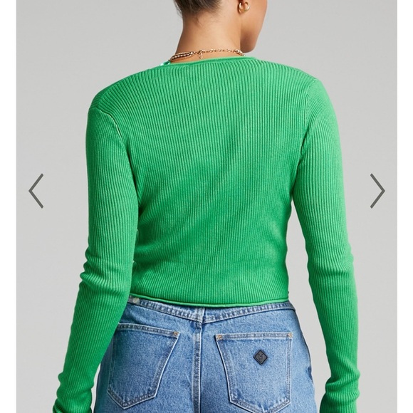 Lioness Green Fitted Long Sleeve Crop Top - Picture 3 of 5